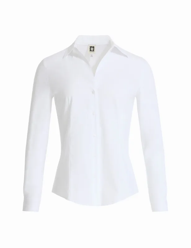 Long  Sleeve Button Front Top sold by Anne Klein