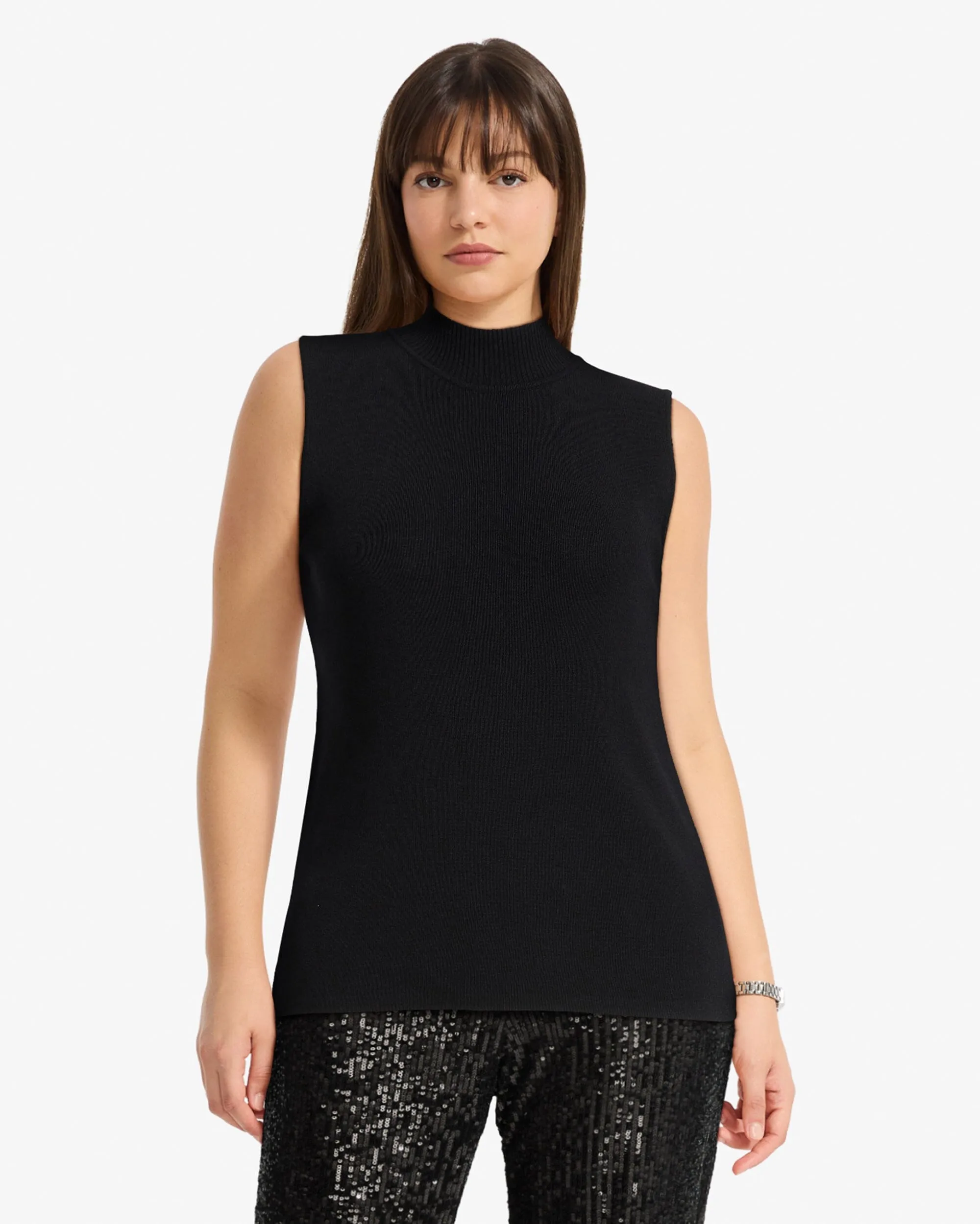 Sleeveless Mock Neck Top sold by Anne Klein