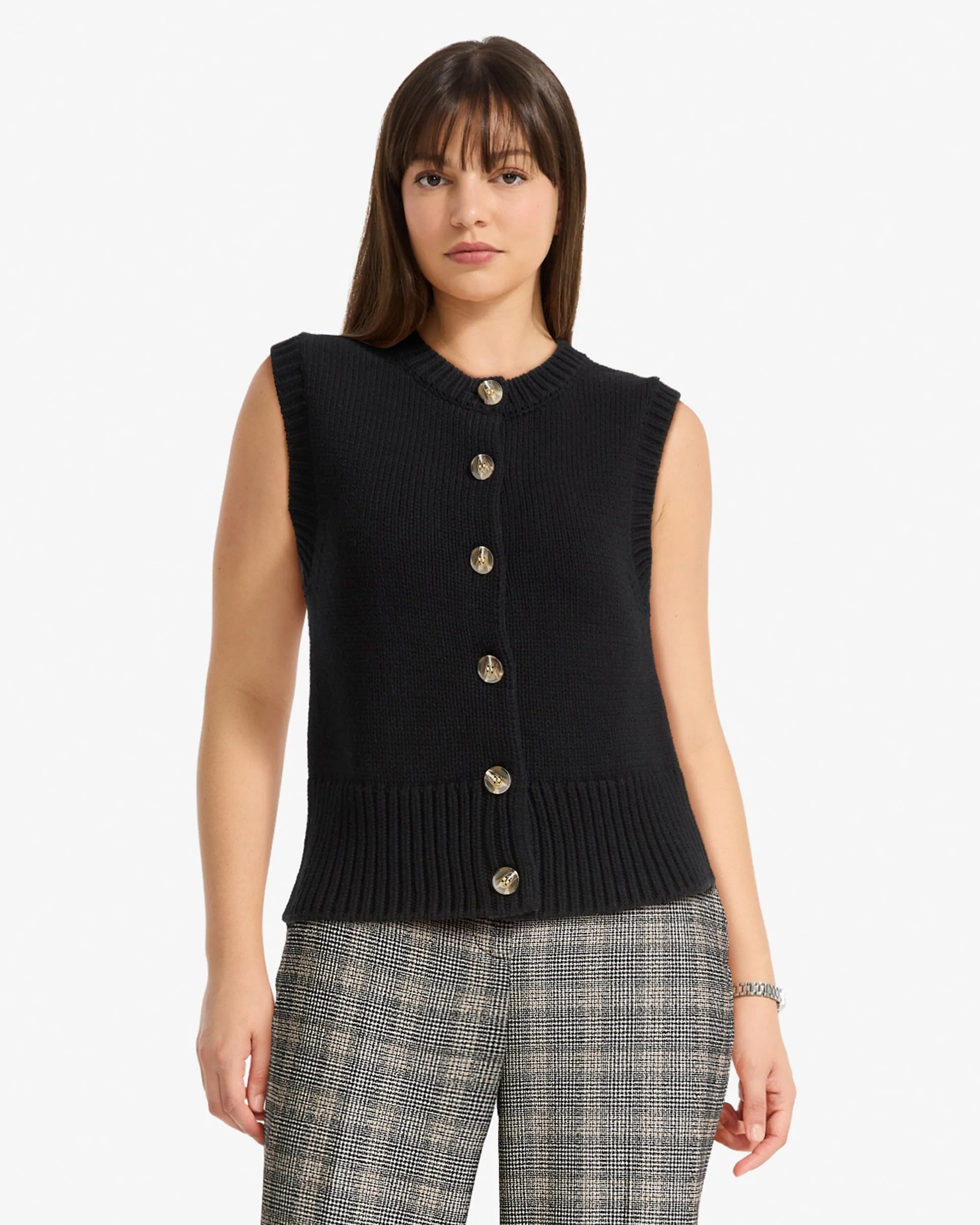 Button Front Vest sold by Anne Klein