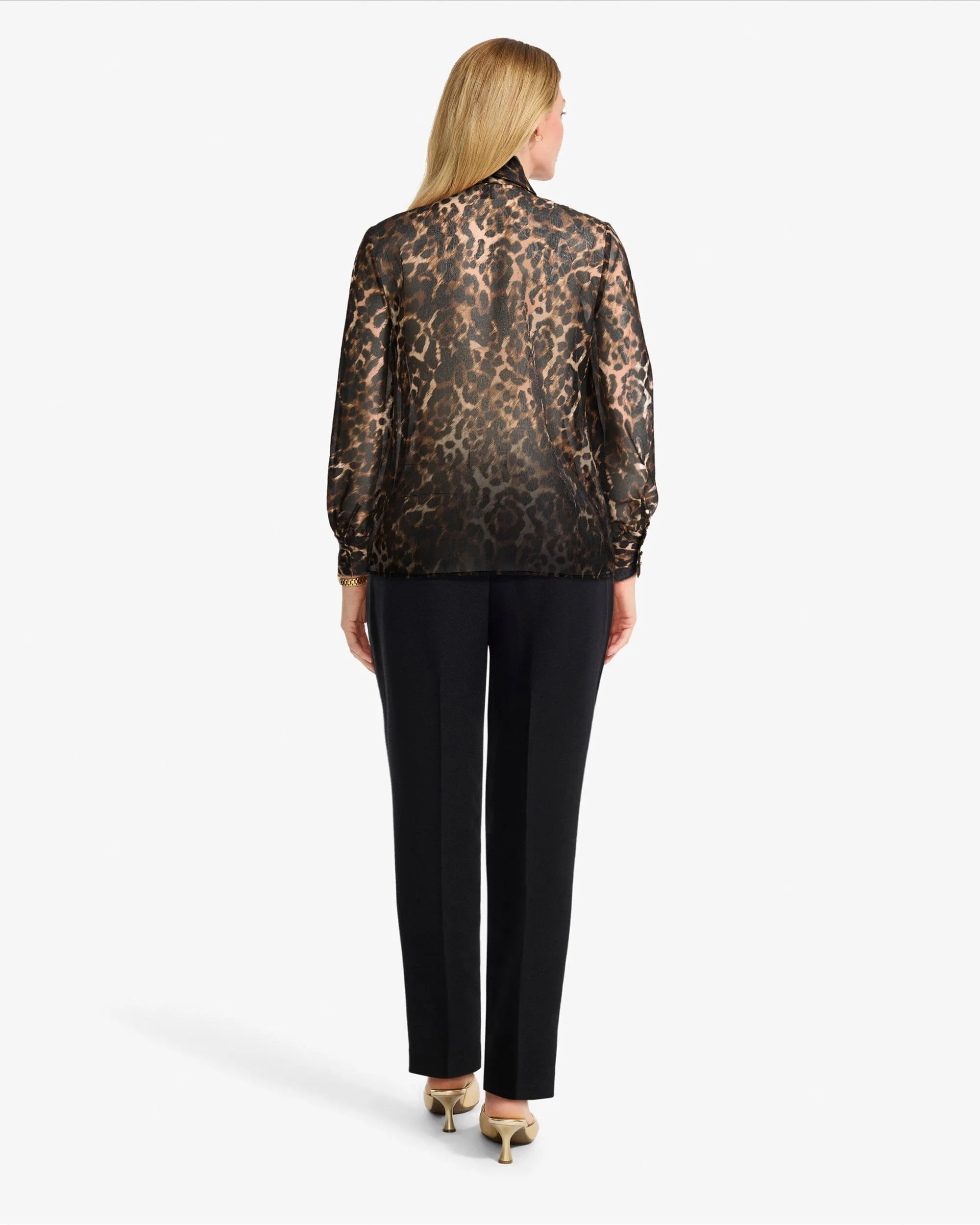 Petite Bow Neck Long Sleeve Blouse sold by Anne Klein product image thumbnail 3