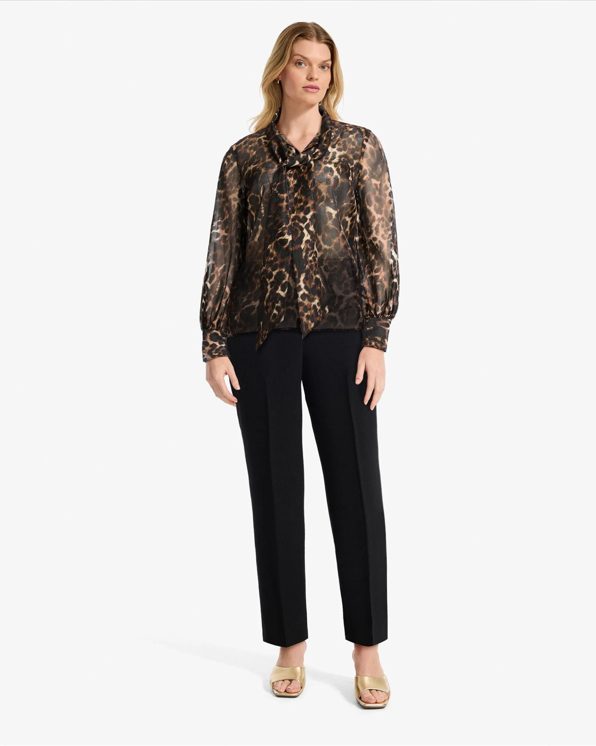 Petite Bow Neck Long Sleeve Blouse sold by Anne Klein product image thumbnail 4