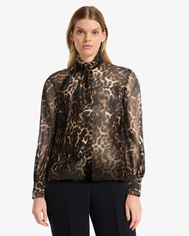 Bow Neck Long Sleeve Blouse sold by Anne Klein