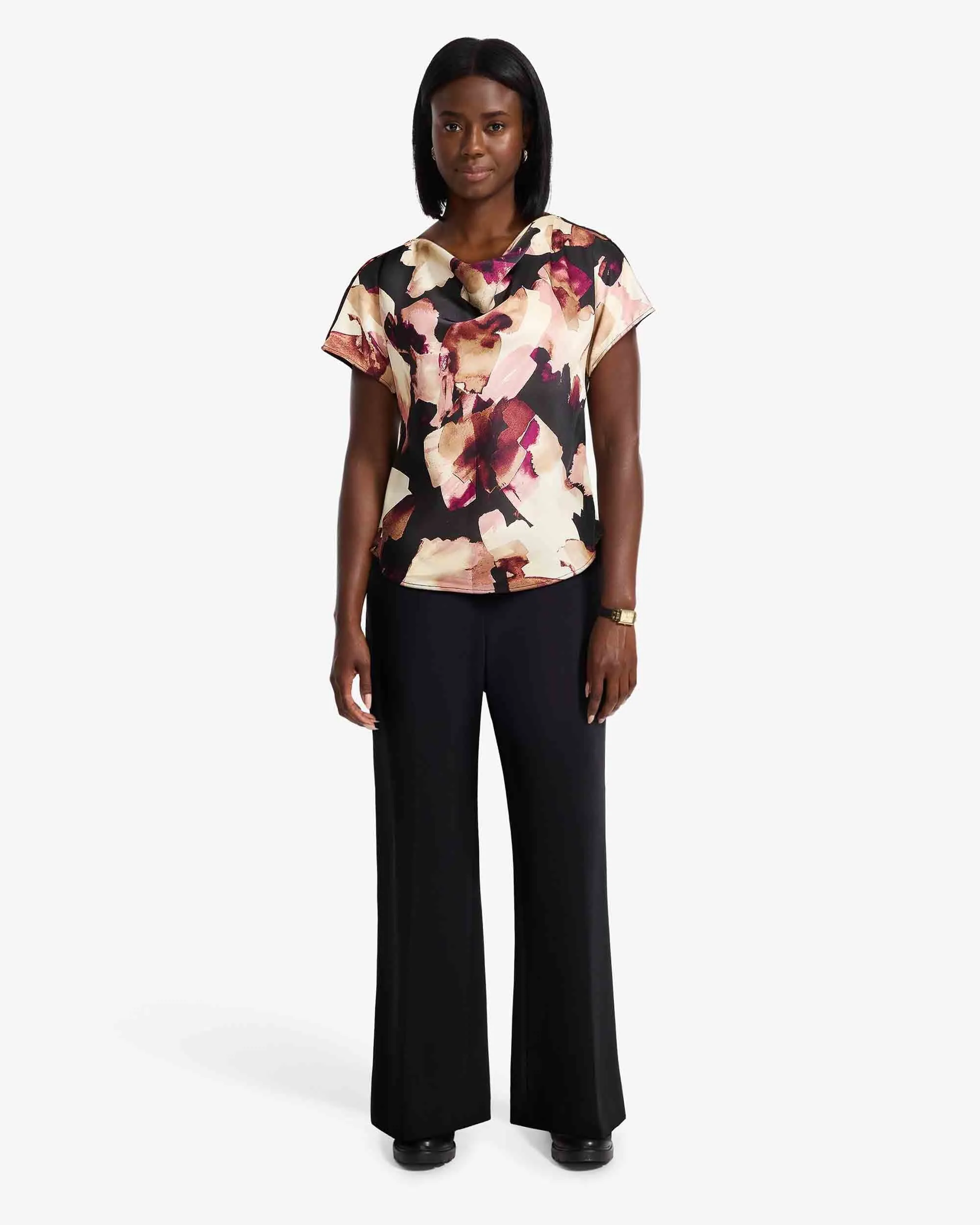 Plus Cowl Neck Short Sleeve Blouse sold by Anne Klein product image thumbnail 4