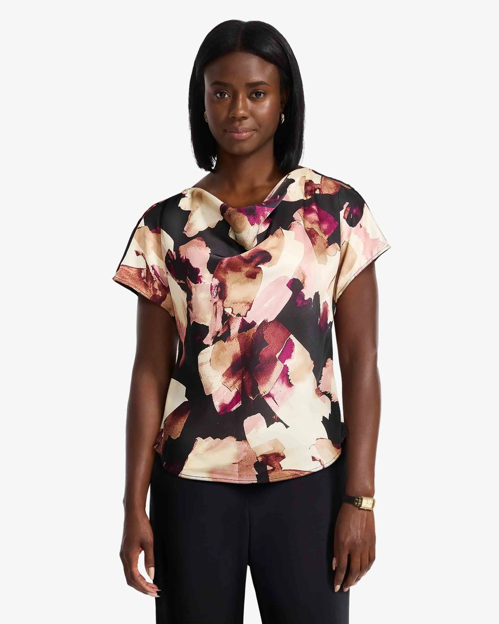 Plus Cowl Neck Short Sleeve Blouse sold by Anne Klein