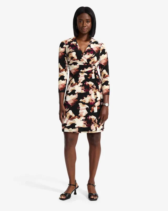 Petite Long Sleeve Faux Wrap Dress sold by Anne Klein