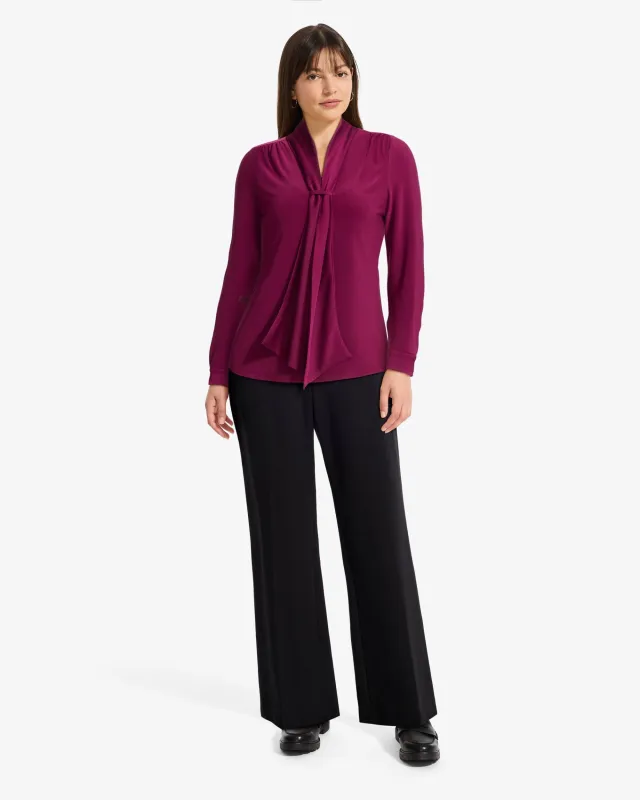 Petite Long Sleeve Front Tie Top sold by Anne Klein