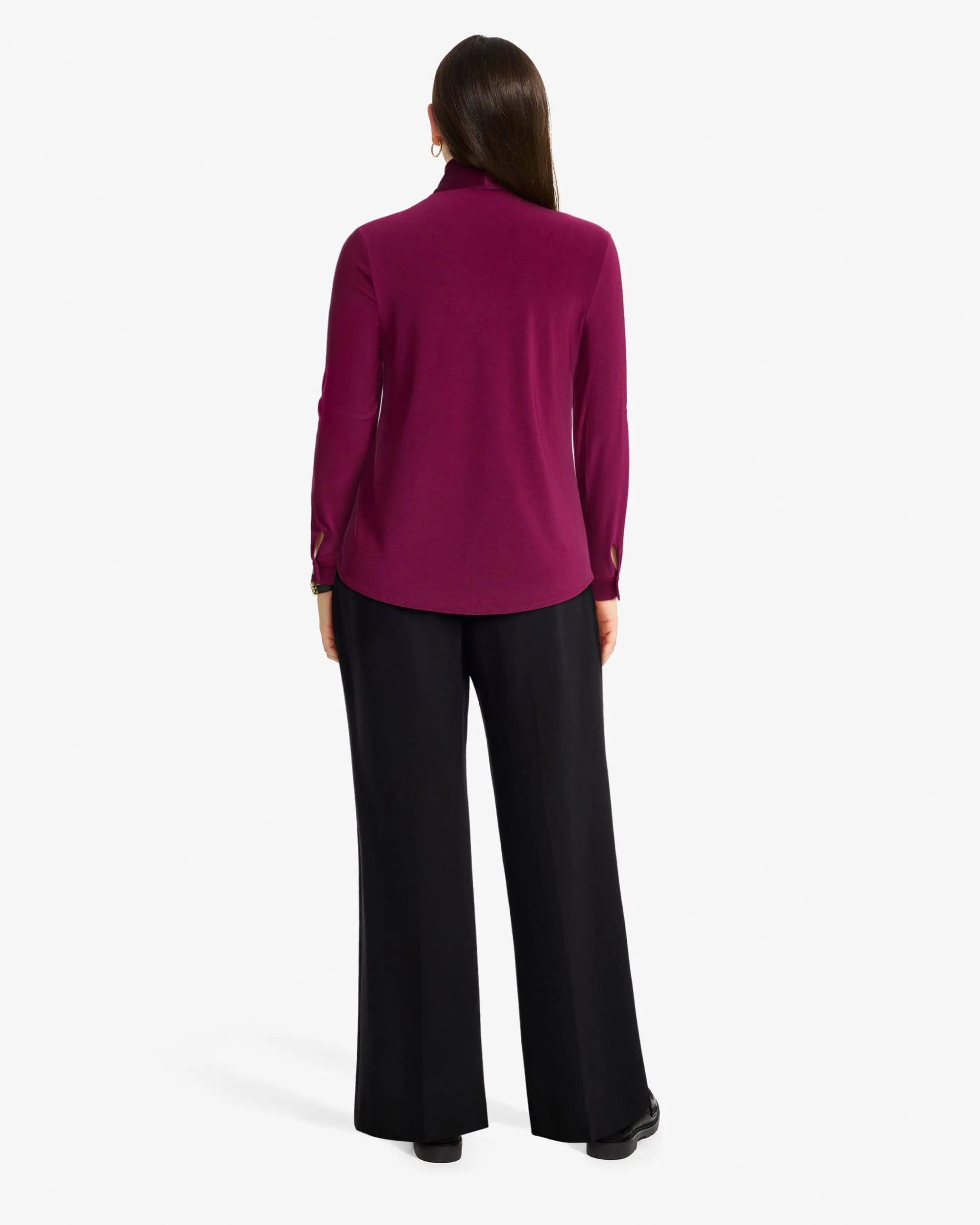 Petite Long Sleeve Front Tie Top sold by Anne Klein product image thumbnail 3