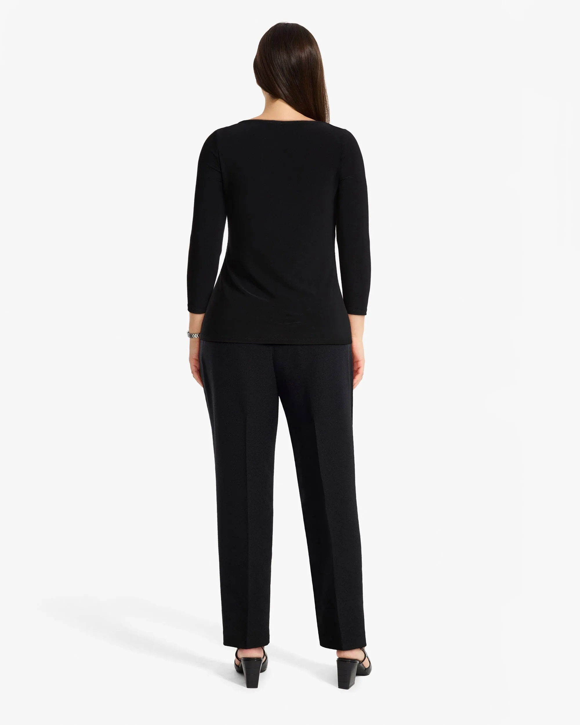Petite Asymmetric Gathered Twist Knot Top sold by Anne Klein product image thumbnail 4