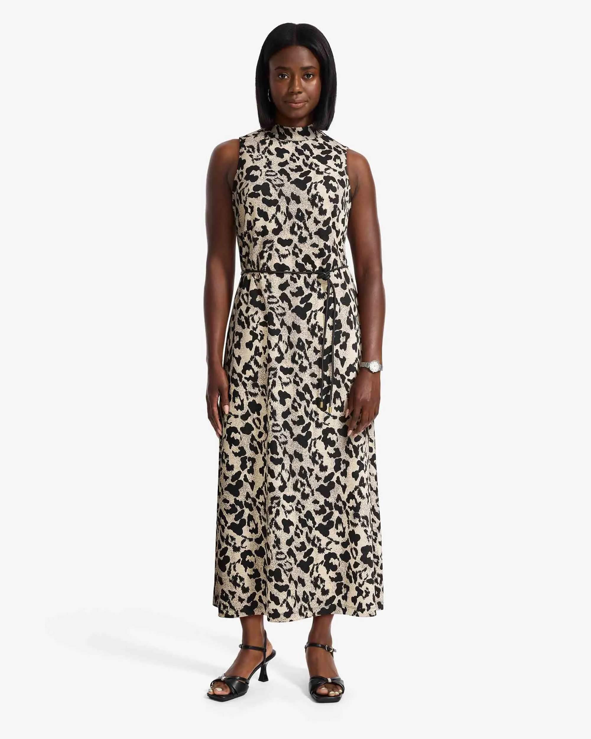 Belted Mock Neck Midi Dress sold by Anne Klein product image thumbnail 2