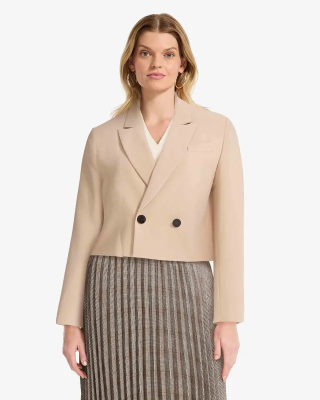 Cropped Double Breasted Peak Lapel Jacket sold by Anne Klein