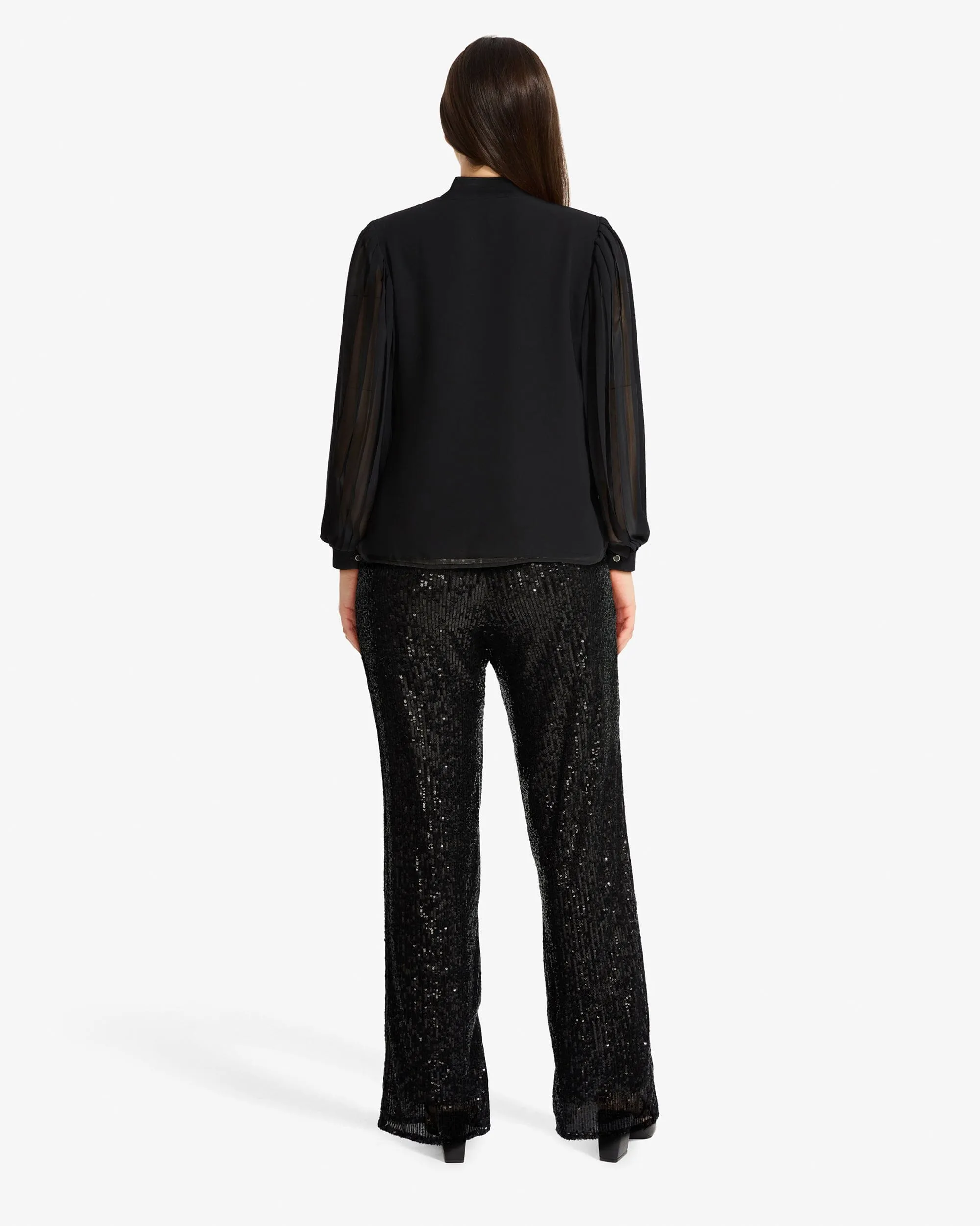 Button Front Pleated Long Sleeve Top sold by Anne Klein product image thumbnail 3