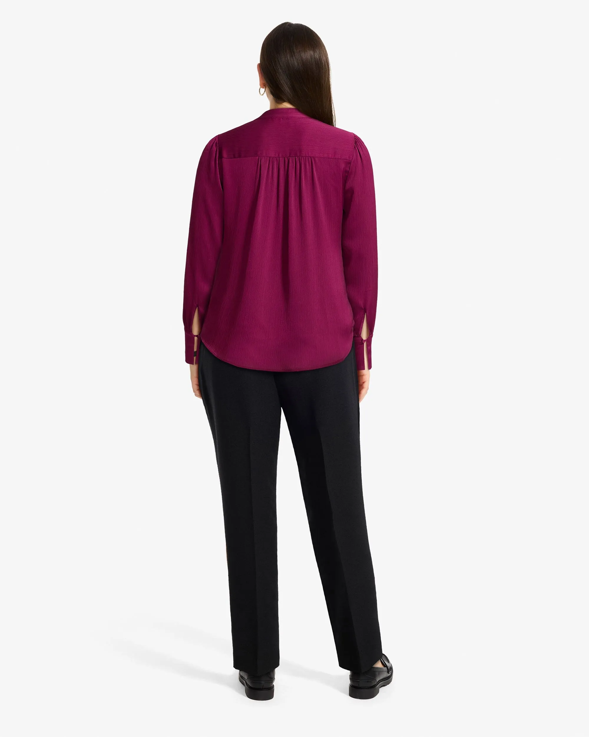 Pleat Front Long Sleeve Blouse sold by Anne Klein product image thumbnail 3
