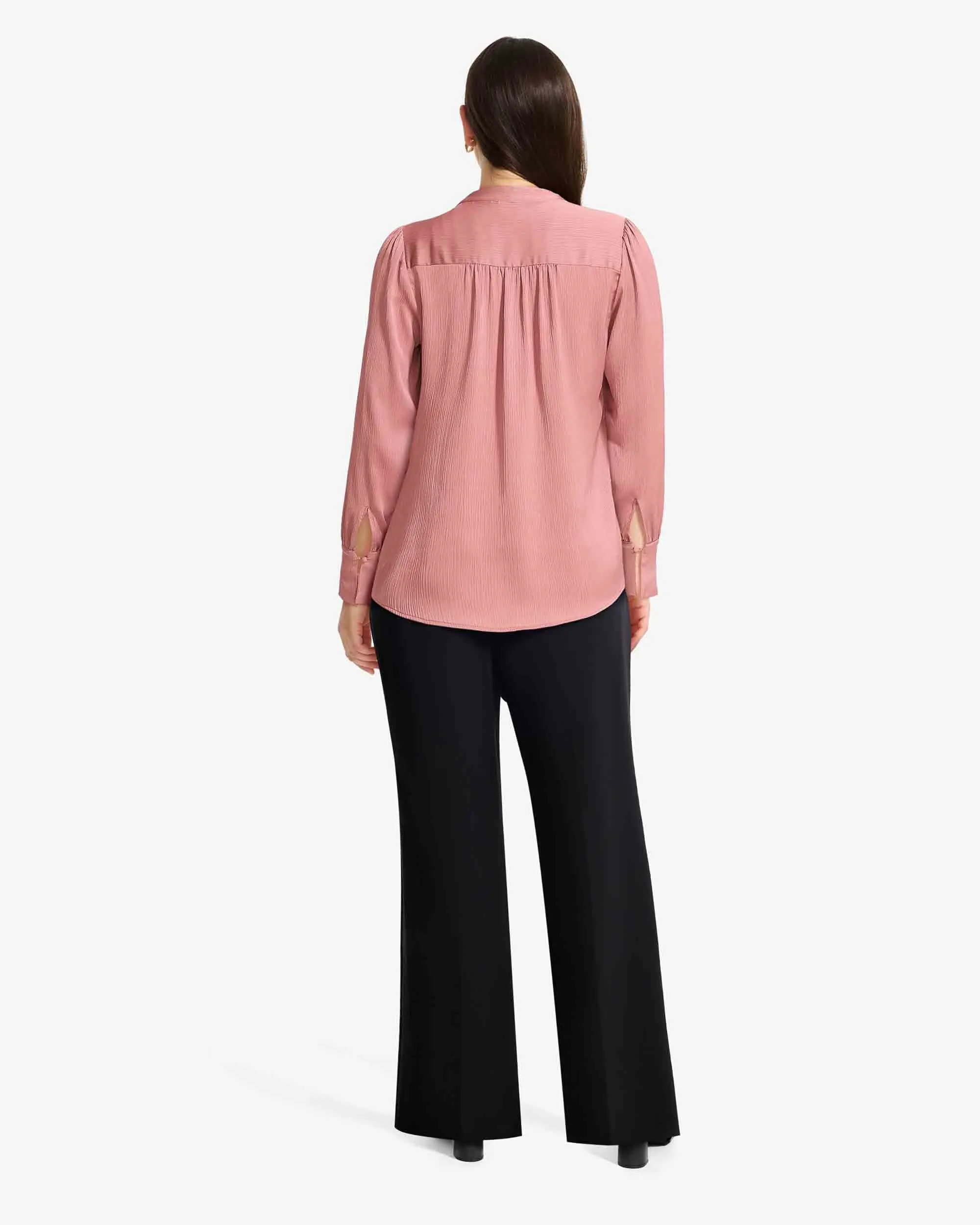 Pleat Front Long Sleeve Blouse sold by Anne Klein product image thumbnail 3