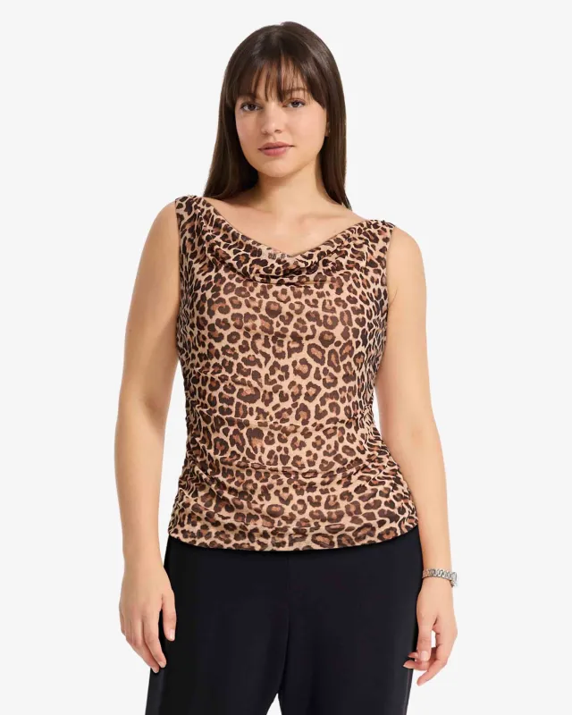 Ruched Drape Neck Top sold by Anne Klein