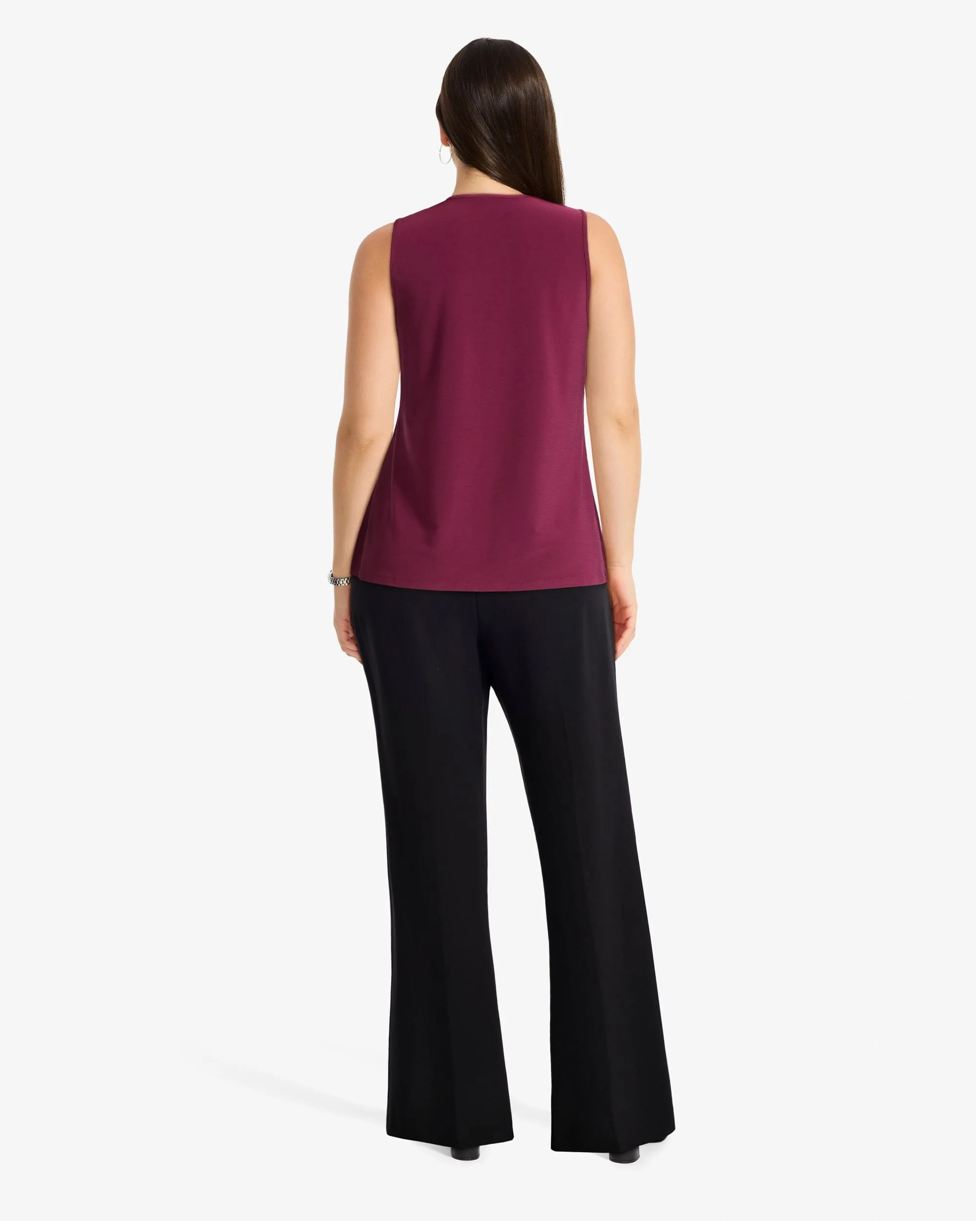 Mixed Media Scoop Neck Tank Top sold by Anne Klein product image thumbnail 4