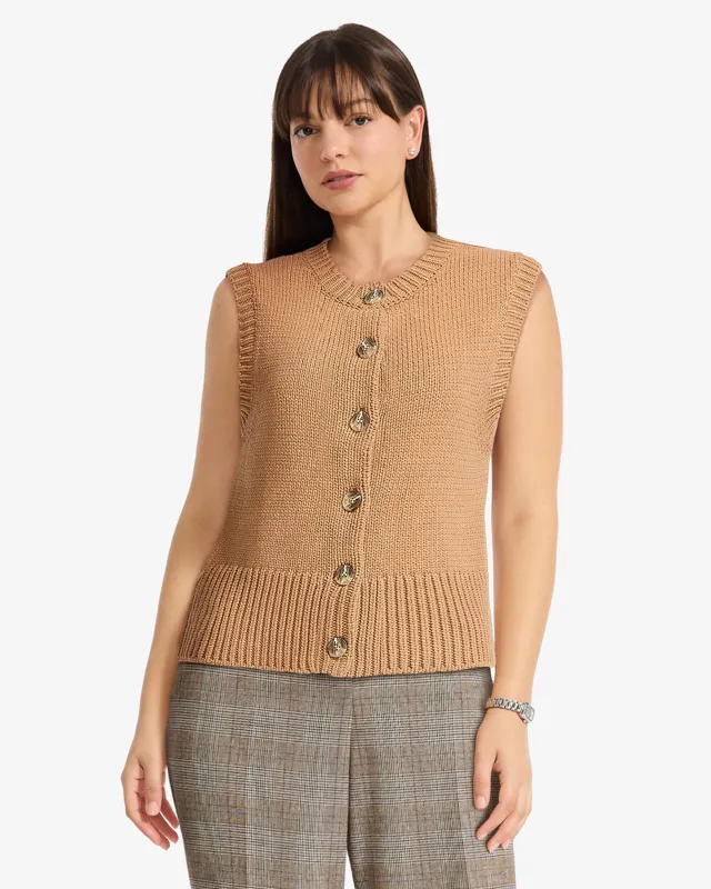 Button Front Vest sold by Anne Klein
