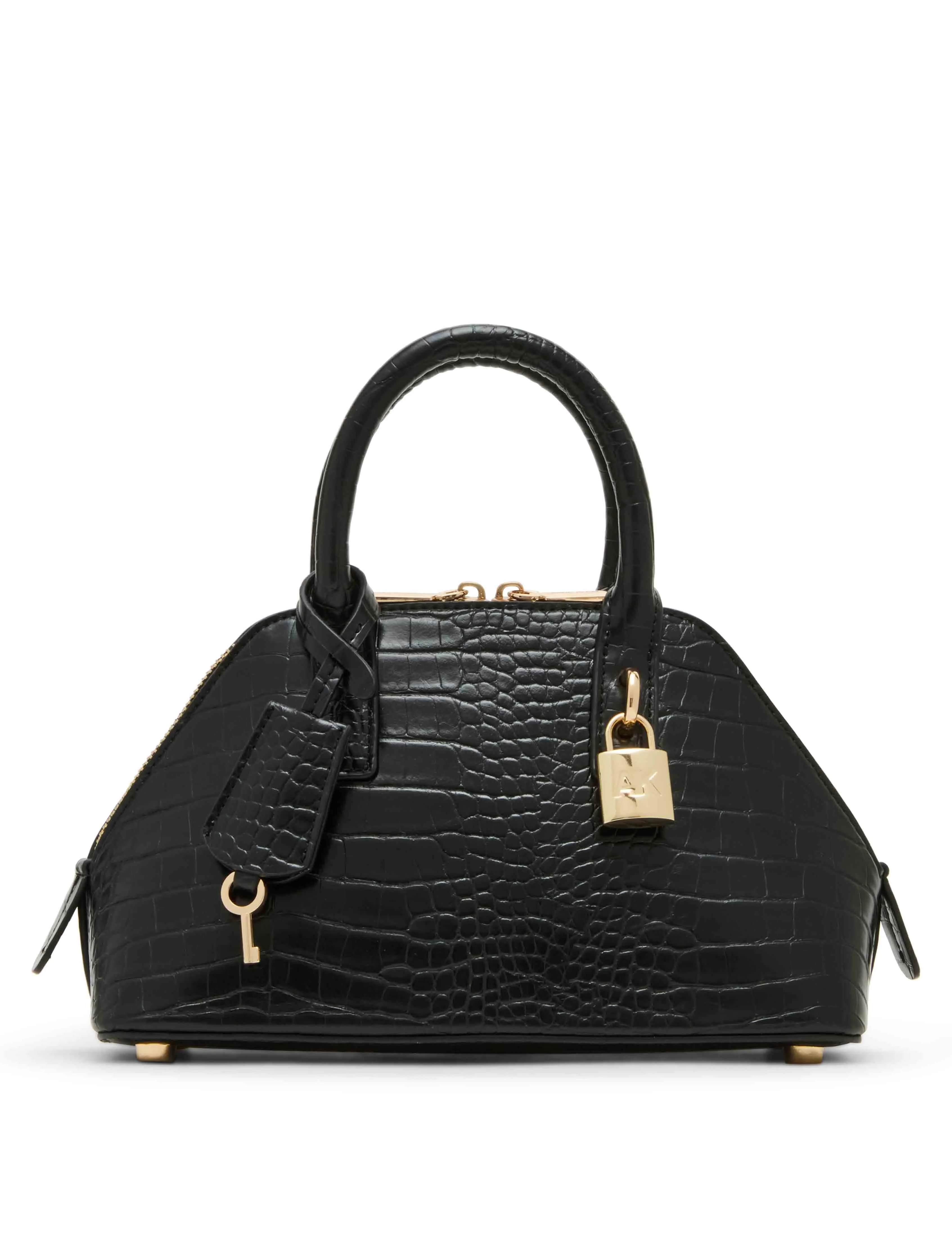 Angled Croc Embossed Bowler with Convertible Strap sold by Anne Klein