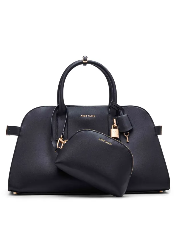 Large Curved Satchel with Convertible Strap sold by Anne Klein