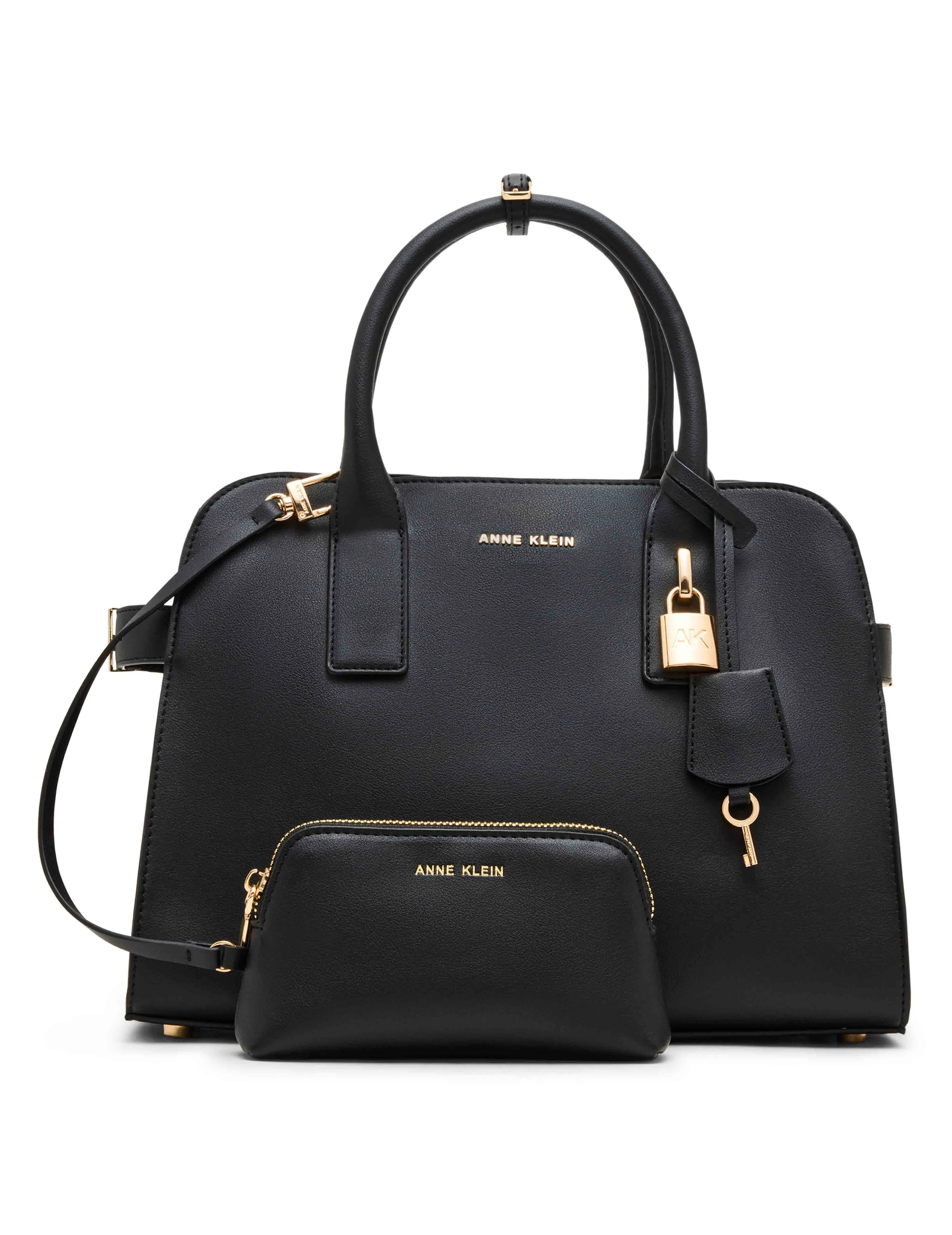 Small Curved Satchel with Convertible Strap sold by Anne Klein