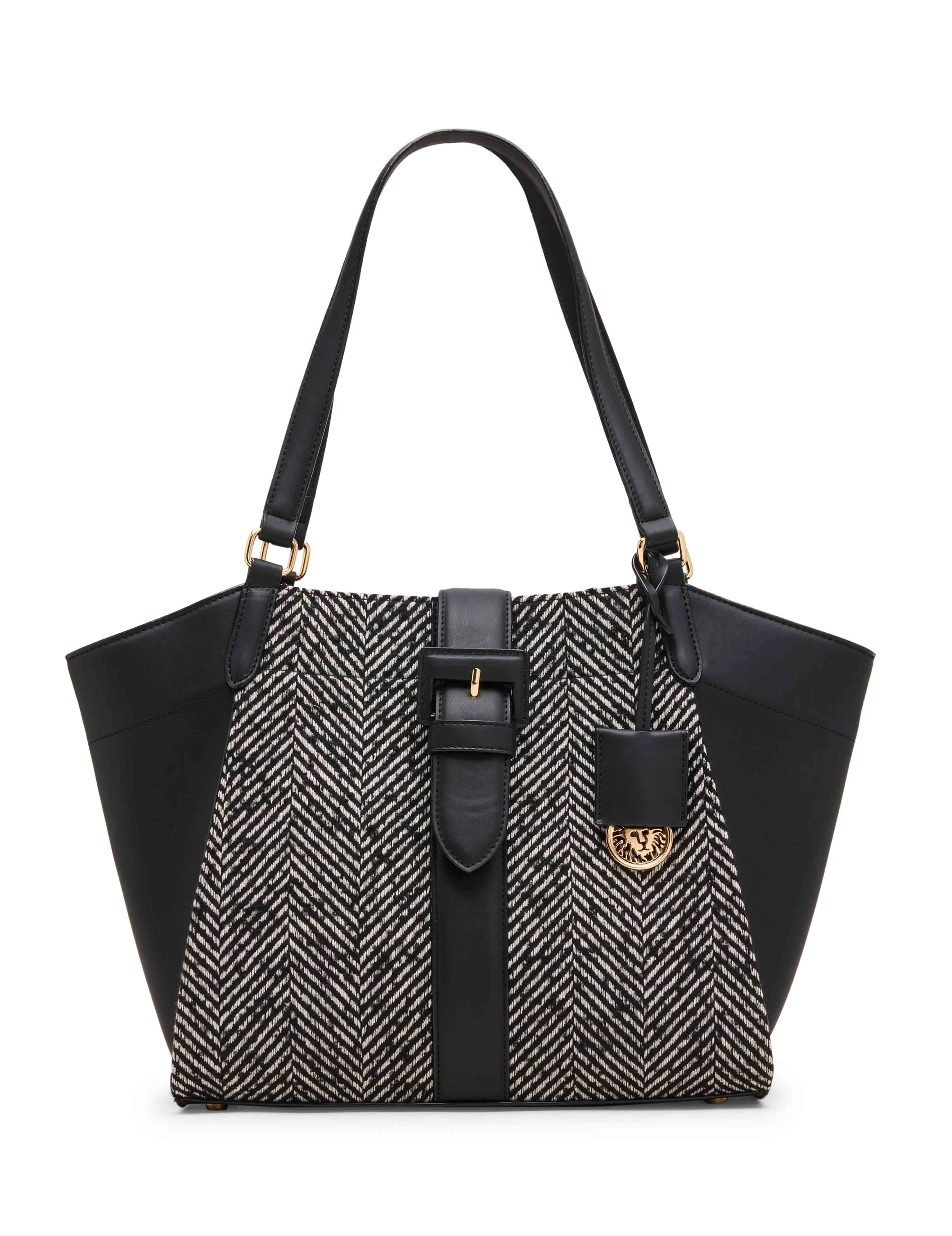 Medium Herringbone Tote with Convertible Strap sold by Anne Klein