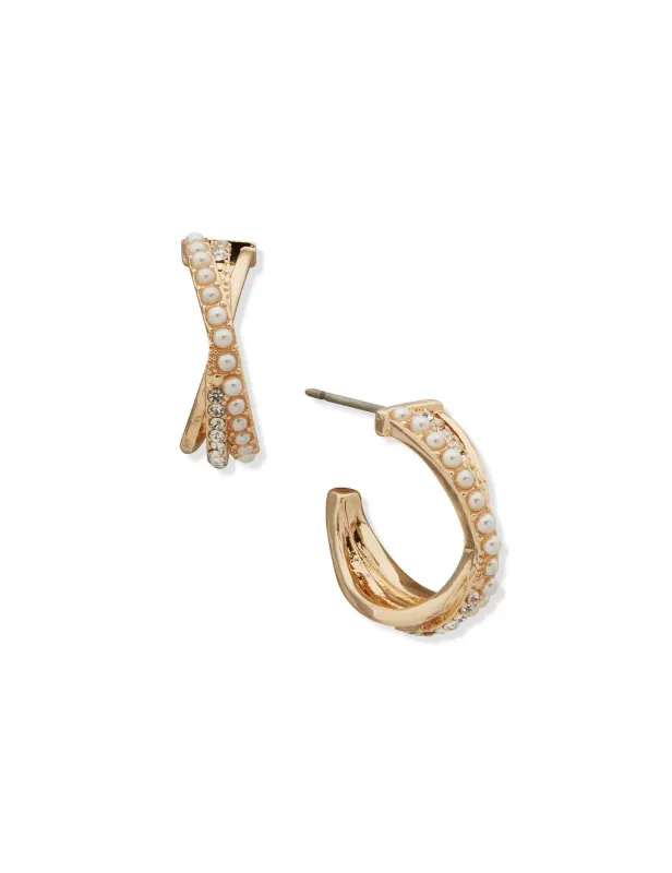 20MM Criss Cross Hoop Earrings sold by Anne Klein