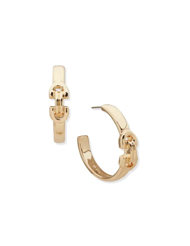 Linked Chain Clip On Hoop Earring sold by Anne Klein