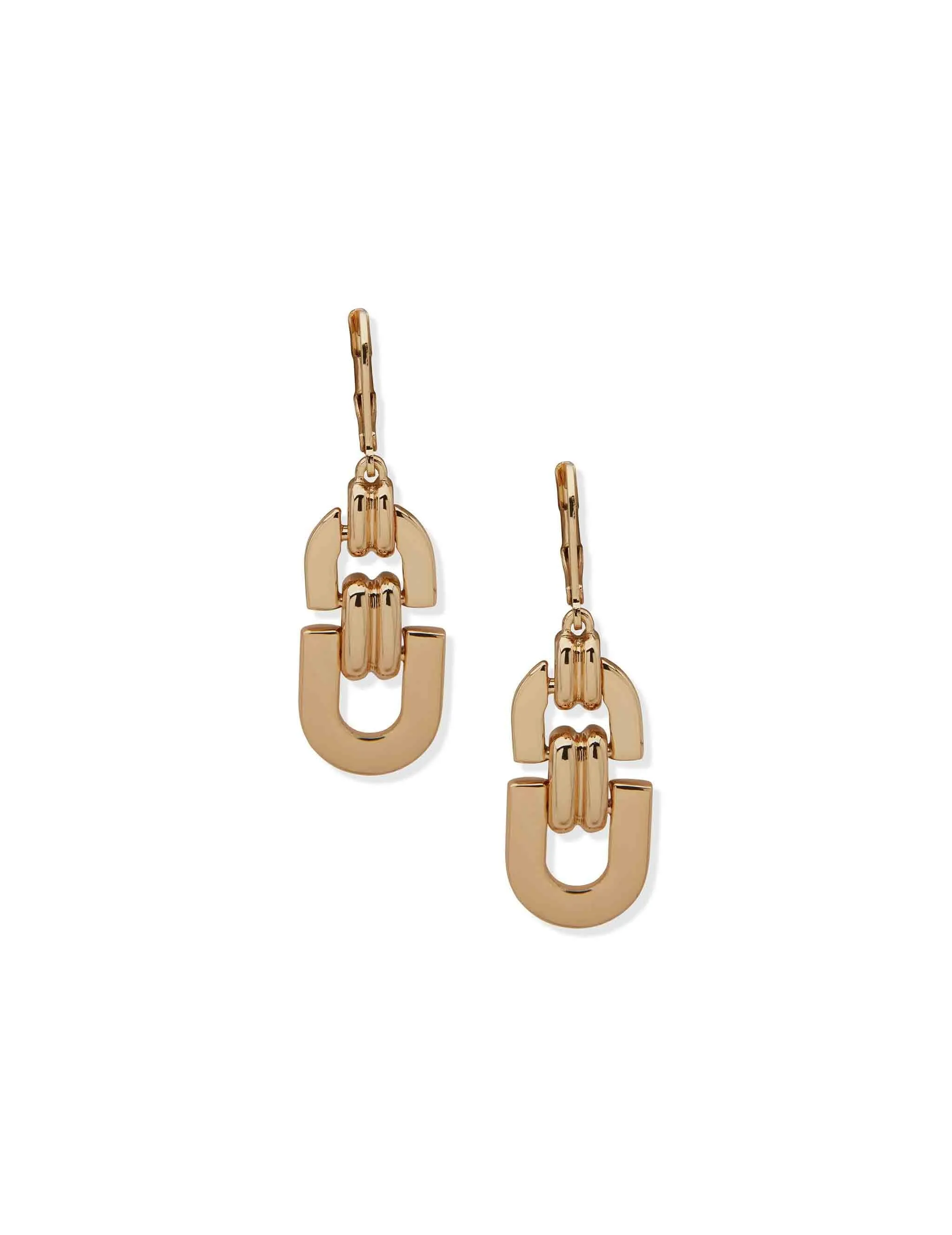Linked Chain Pierced Hoop Earrings sold by Anne Klein