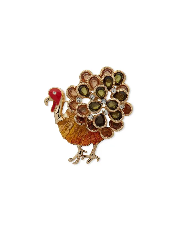 Boxed Turkey Brooch - Gold sold by Anne Klein