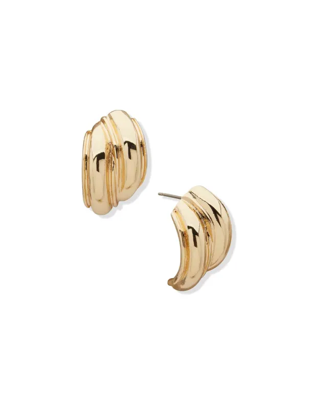 Large Button Pierced Earrings sold by Anne Klein