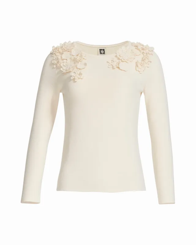 Boat Neck Floral Applique sold by Anne Klein