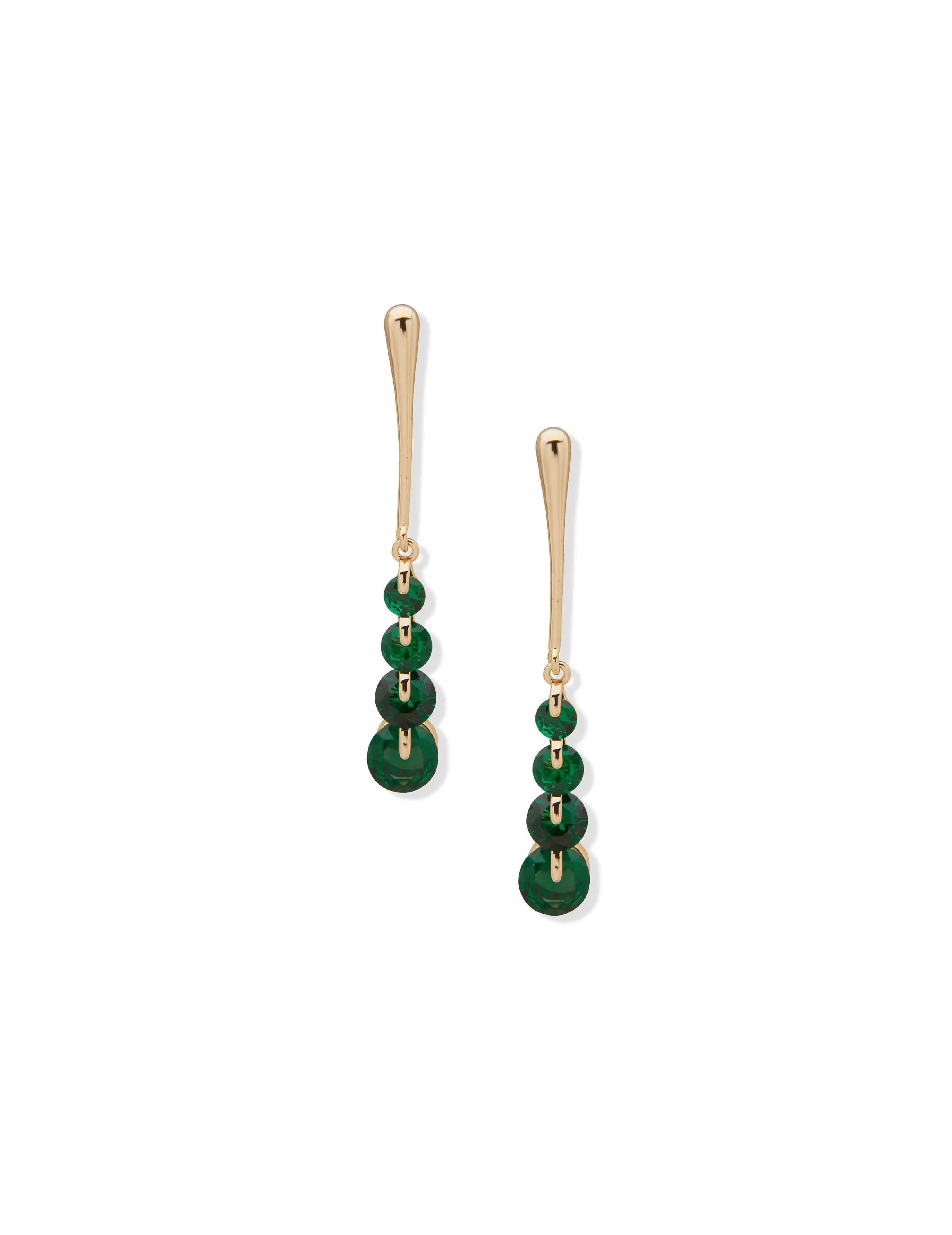Linear Emerald Earrings sold by Anne Klein