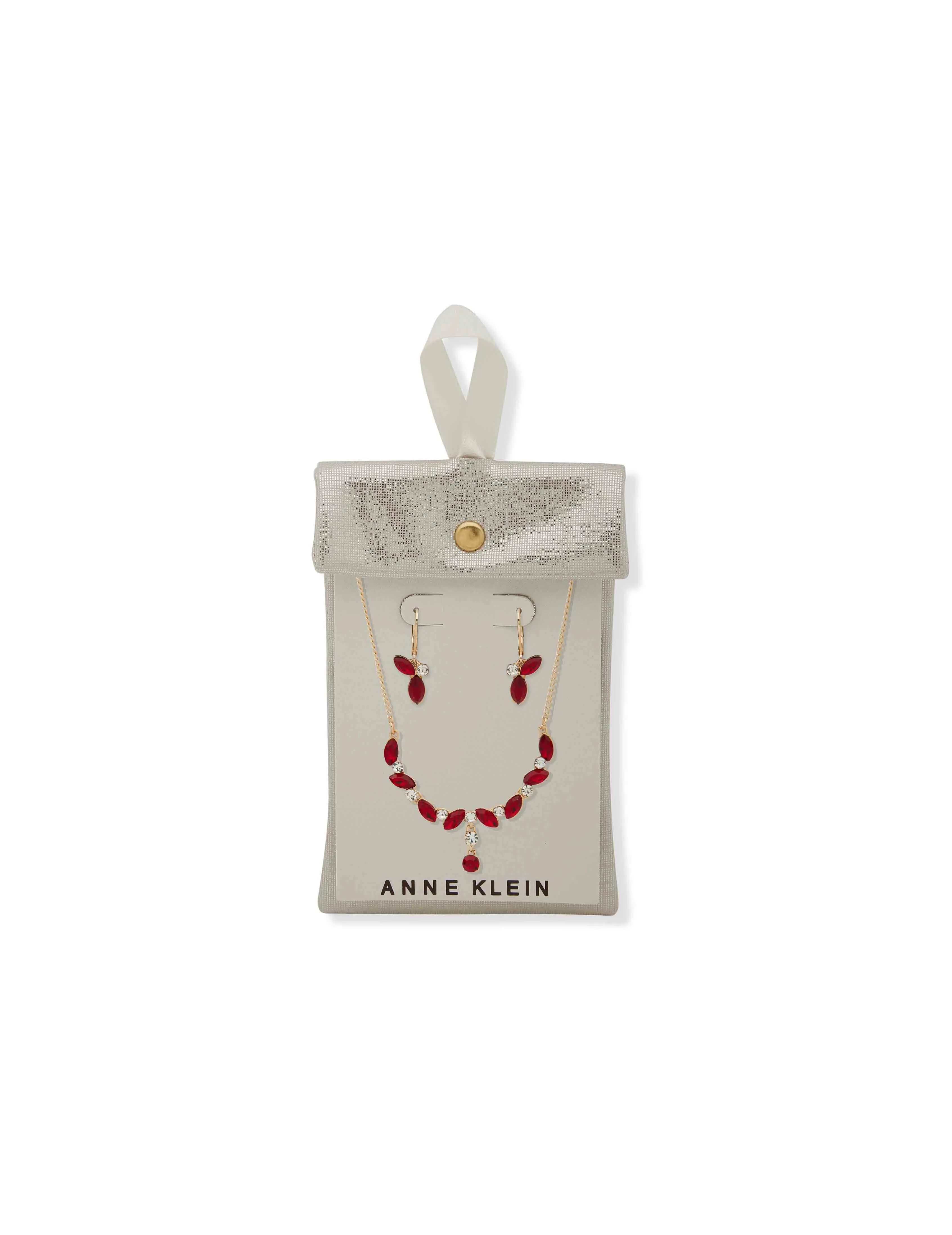 Navette Cluster Necklace & Earring Set sold by Anne Klein product image thumbnail 2