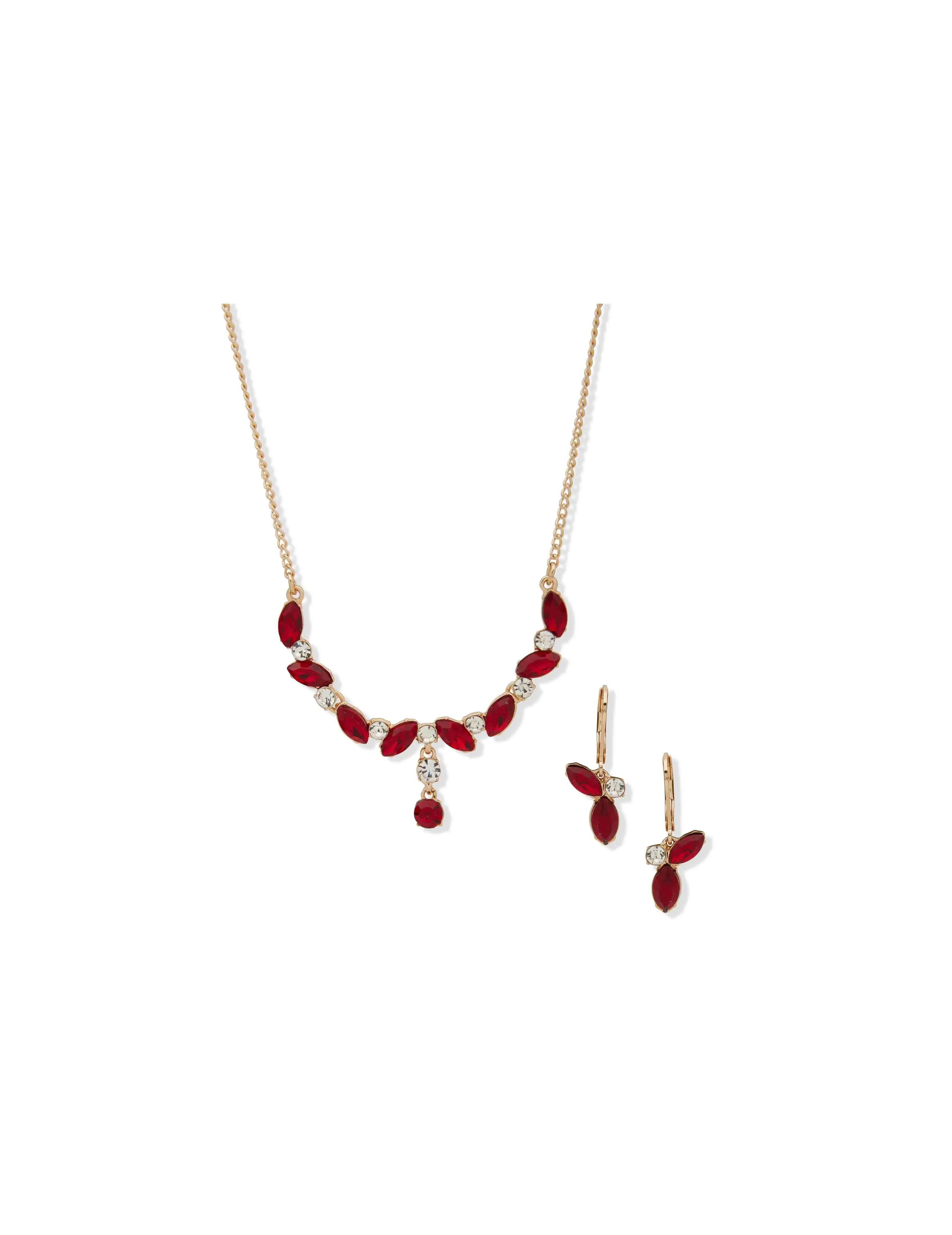 Navette Cluster Necklace & Earring Set sold by Anne Klein