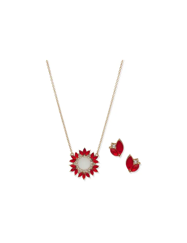 Open Cluster Pendant Necklace & Earring Set sold by Anne Klein