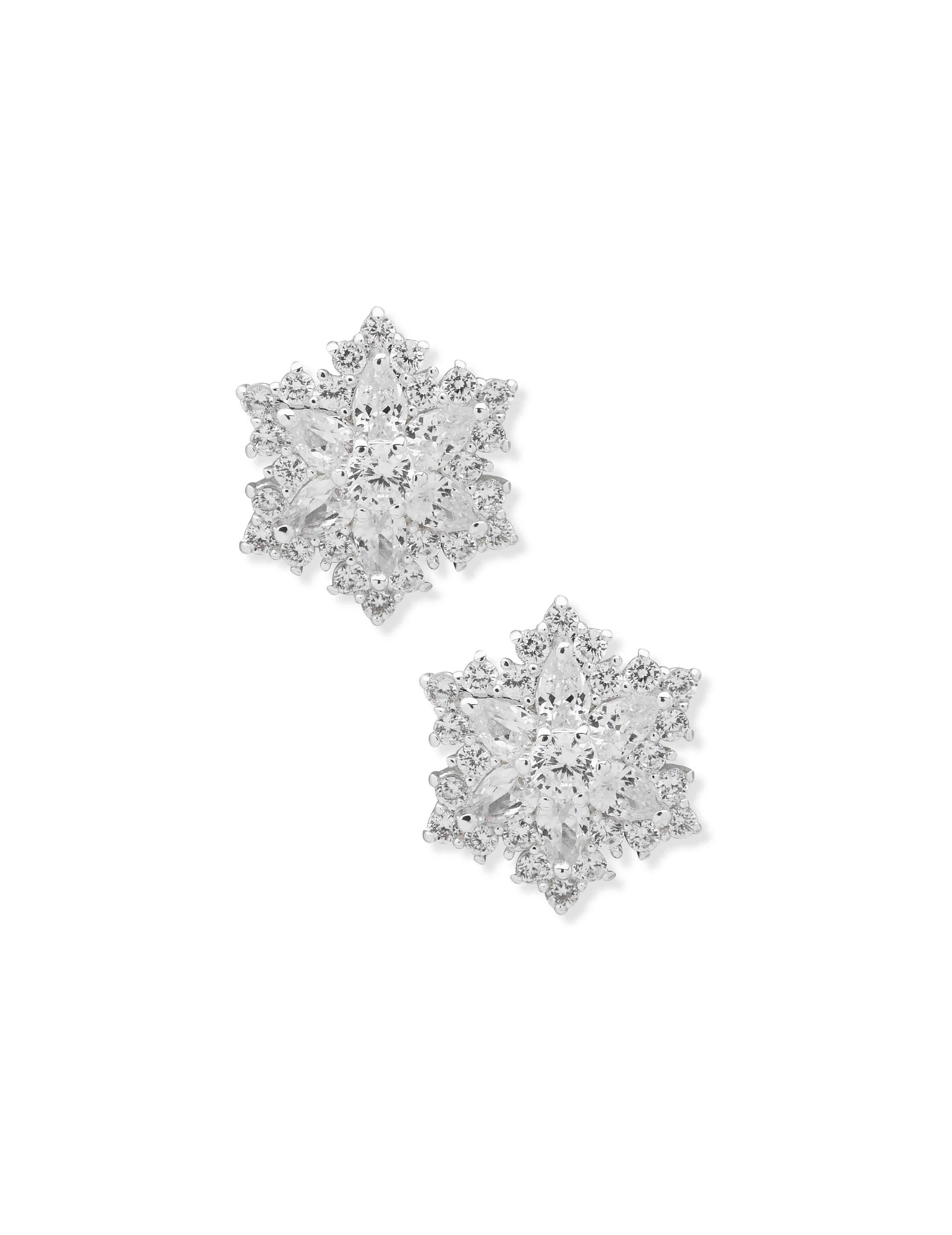 Snowflake Button Earrings sold by Anne Klein
