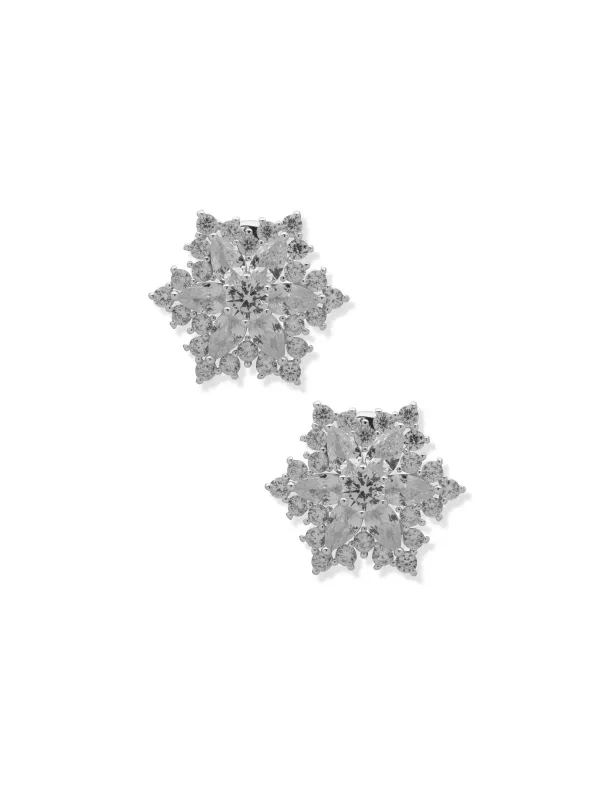 Snowflake Motif Clip Earrings sold by Anne Klein