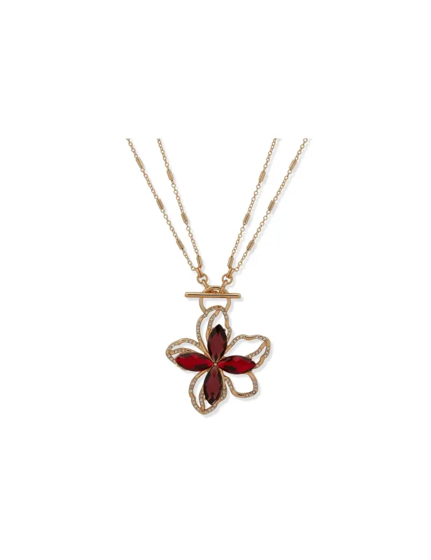 Flower Pendant Toggle Necklace sold by Anne Klein