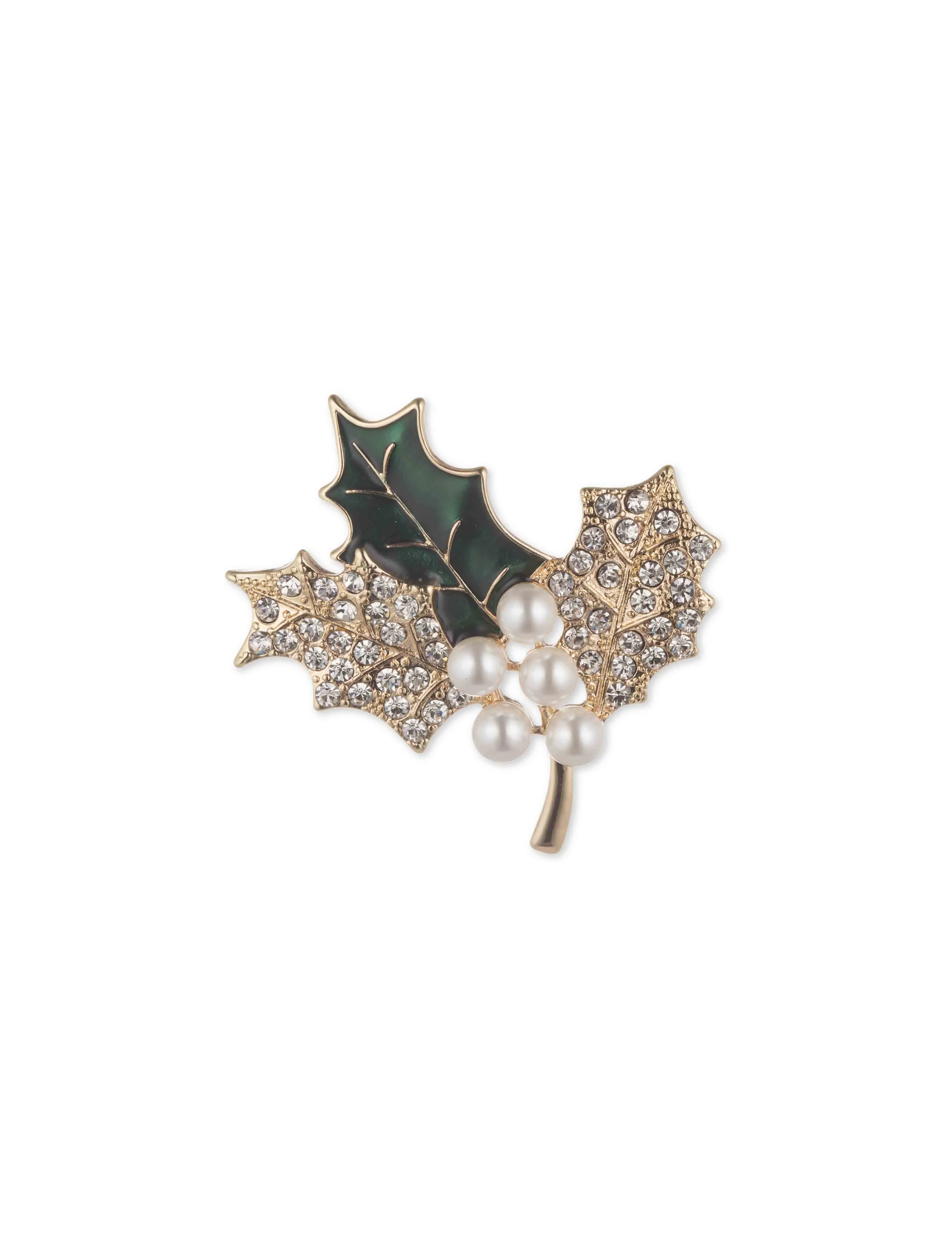 Gold Hollybranch Pin sold by Anne Klein