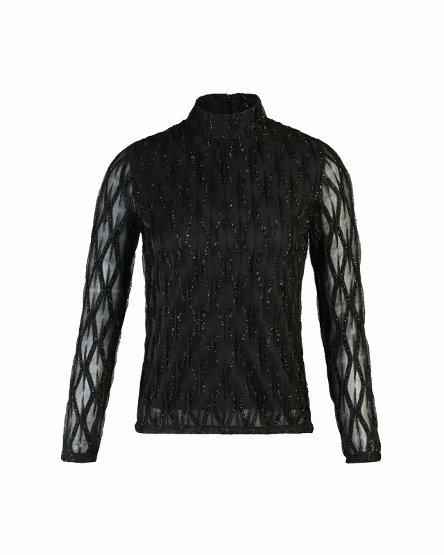 Zip Back Mockneck Top sold by Anne Klein