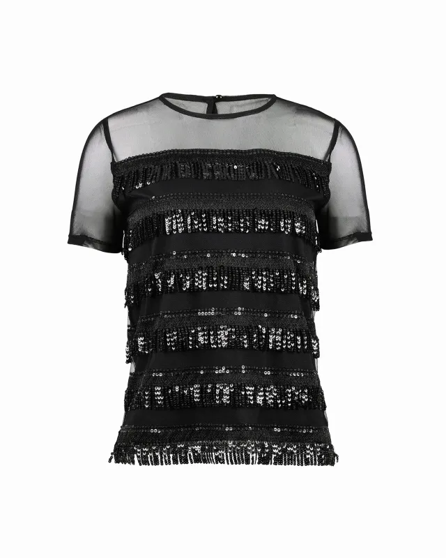 Short Sleeve Combo Yoke Blouse sold by Anne Klein