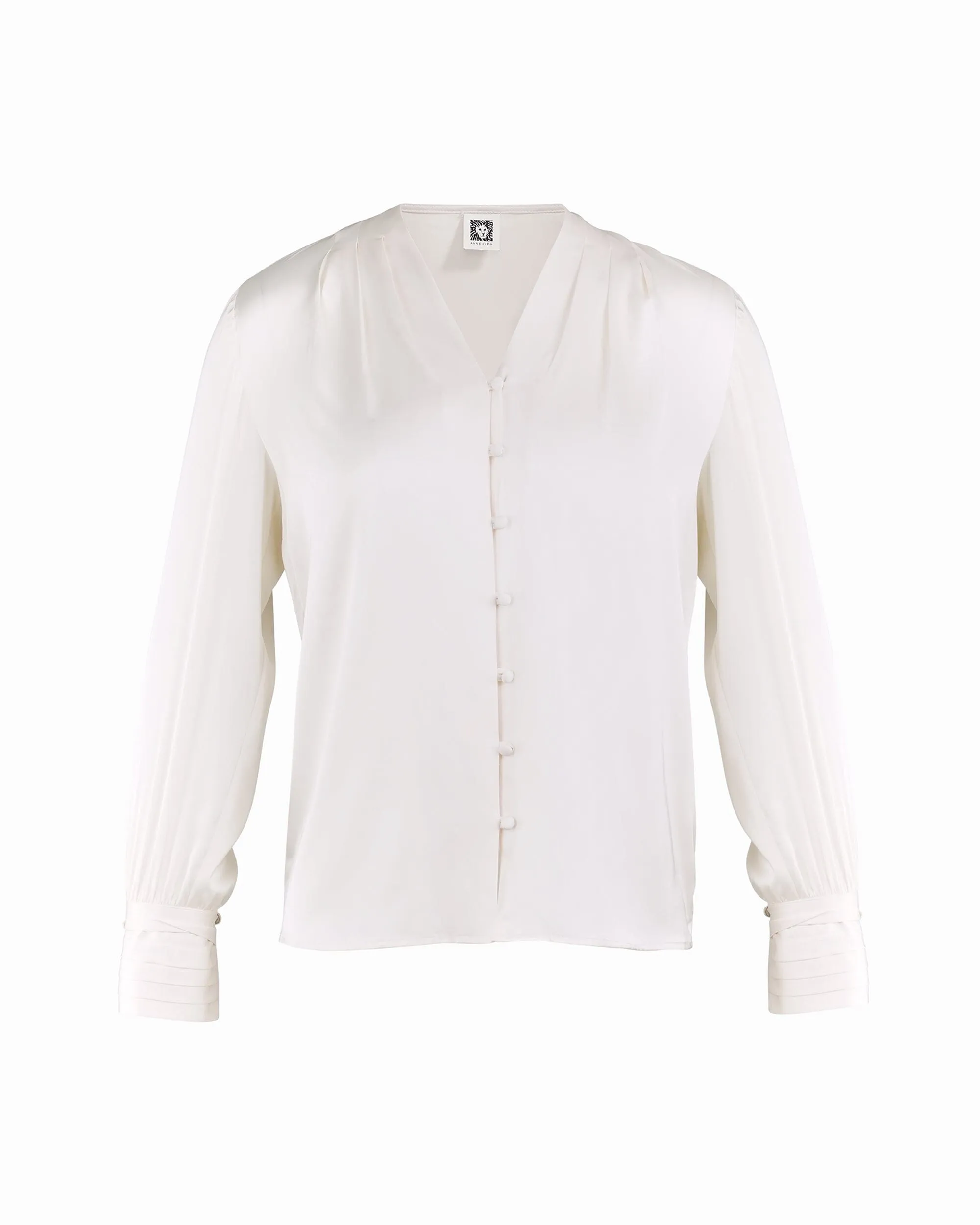 Pleated Cuff V Neck Top sold by Anne Klein