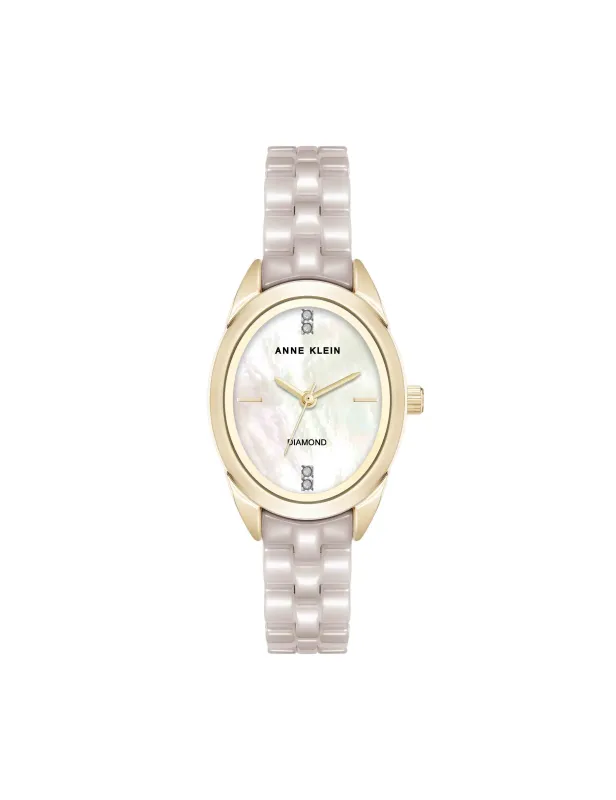 Oval Ceramic Diamond Dial Bracelet  Watch sold by Anne Klein
