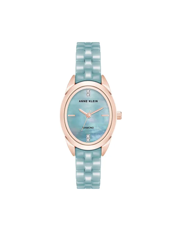 Oval Ceramic Diamond Dial Bracelet  Watch sold by Anne Klein