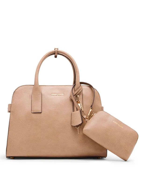 Small Curved Satchel with Convertible Strap sold by Anne Klein