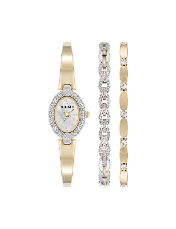 Crystal Accented Watch and Bracelet Set sold by Anne Klein