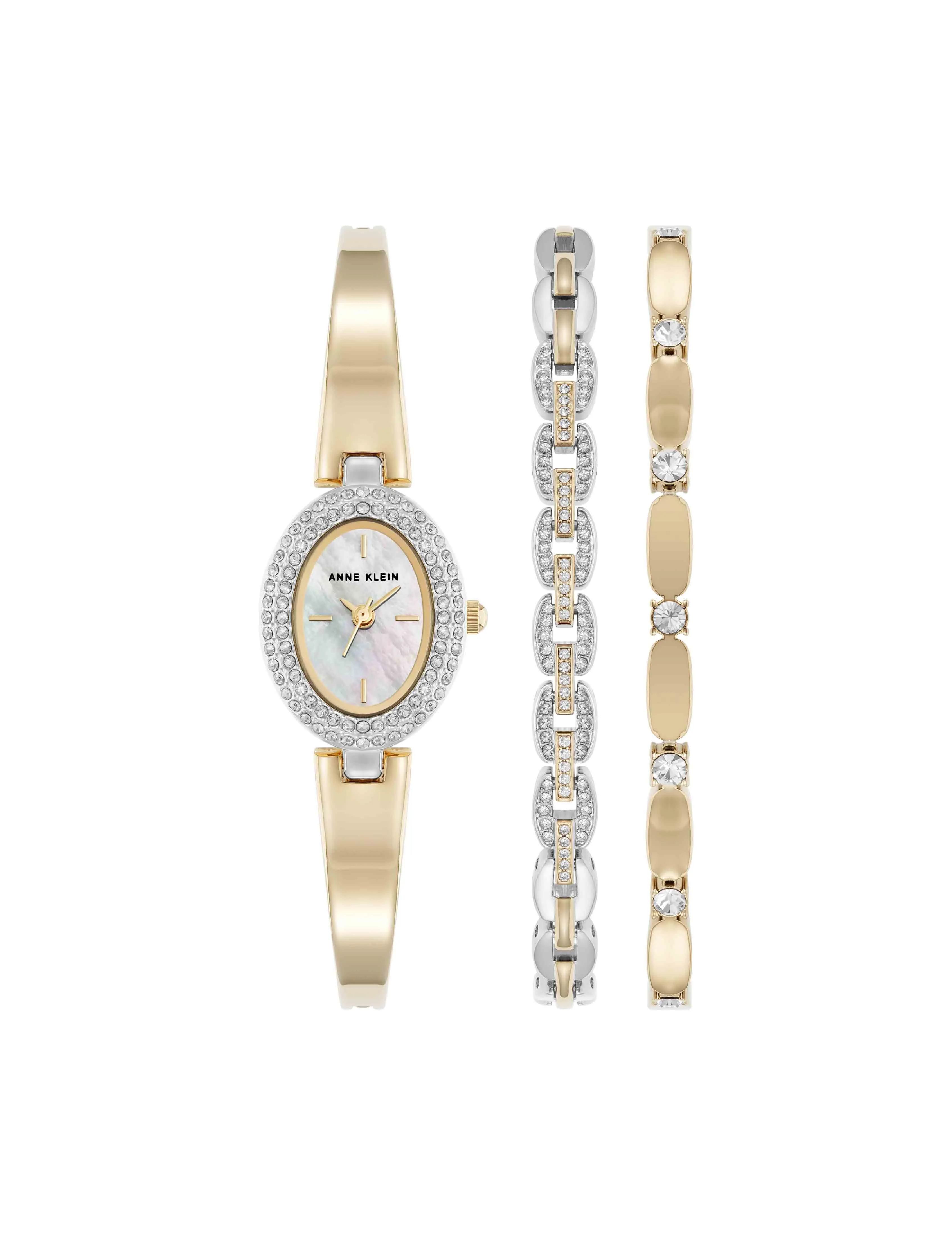 Crystal Accented Watch and Bracelet Set sold by Anne Klein