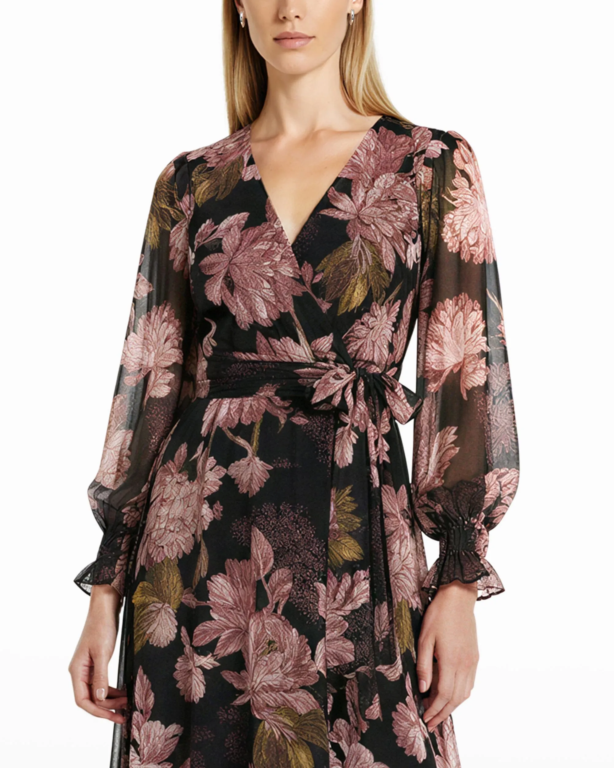 Plus Bell Cuff Faux Wrap Dress sold by Anne Klein product image thumbnail 2