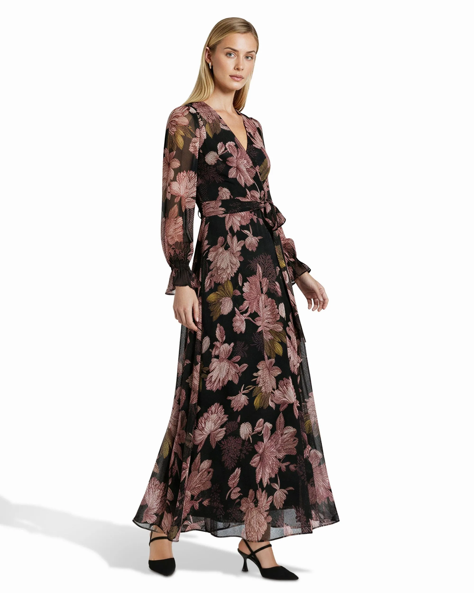 Plus Bell Cuff Faux Wrap Dress sold by Anne Klein product image thumbnail 3