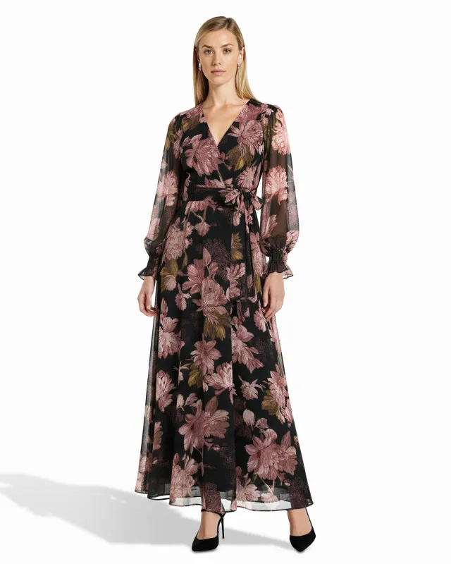 Plus Bell Cuff Faux Wrap Dress made by Kasper