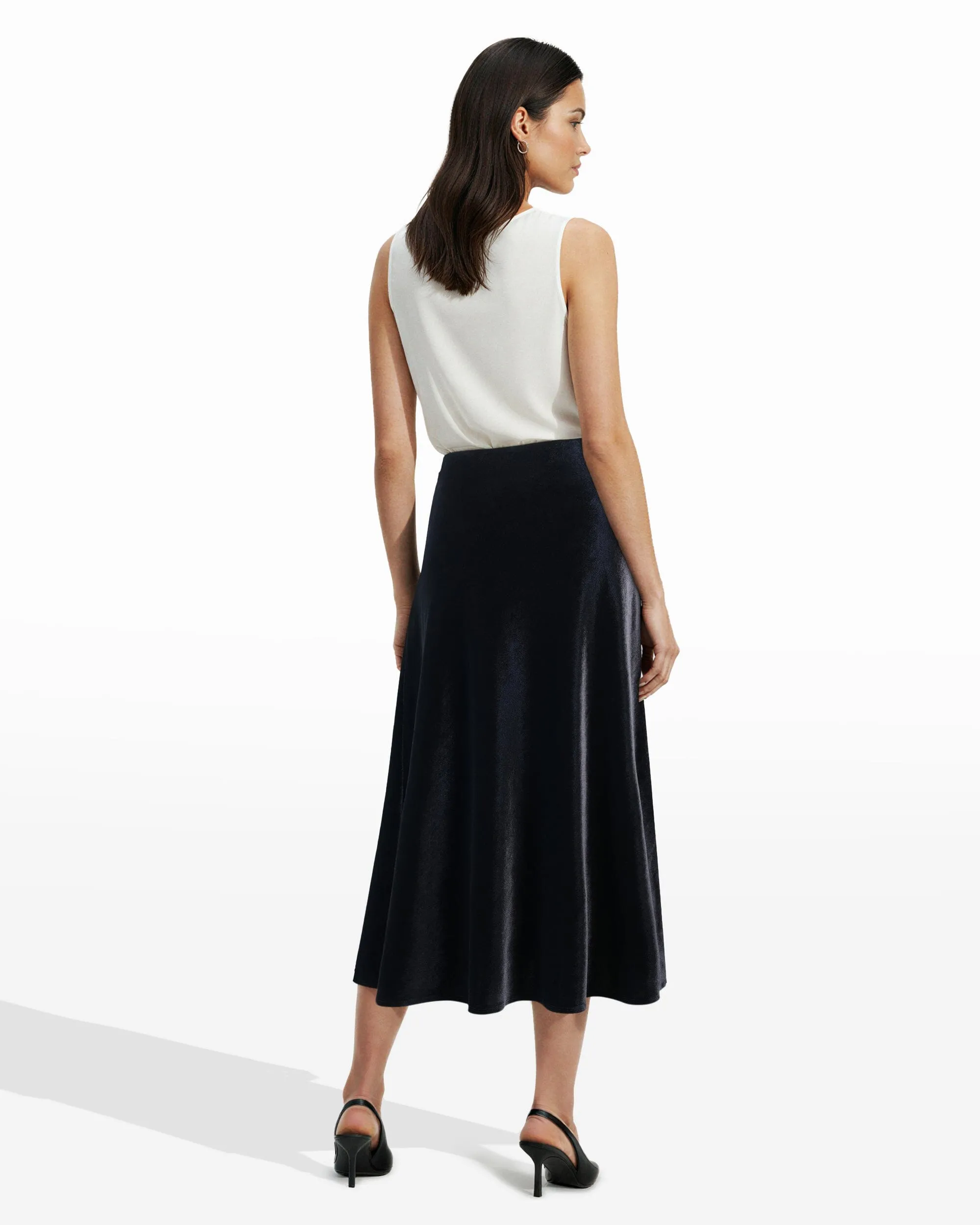 Bias Flared Skirt sold by Anne Klein product image thumbnail 5